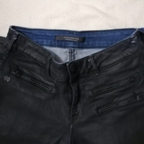 Scotch & Soda Amsterdam Blauw Mid Rise Black Skinny Women Jeans - Picture 3 of 12